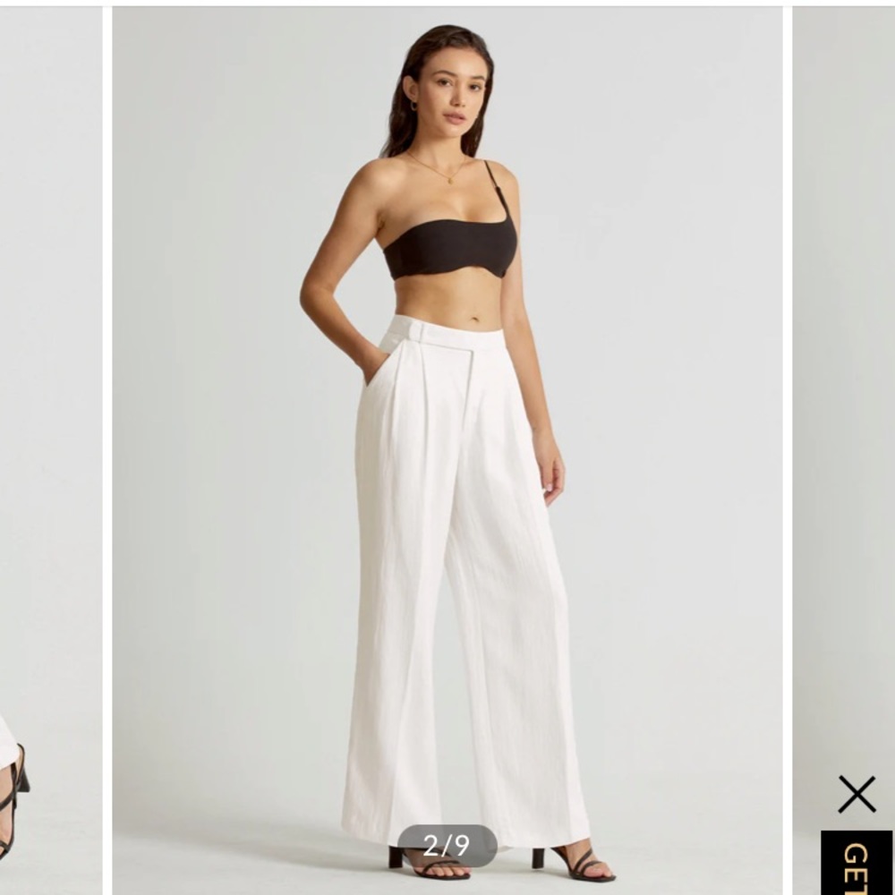 High Waisted Flare Leg Linen Pants